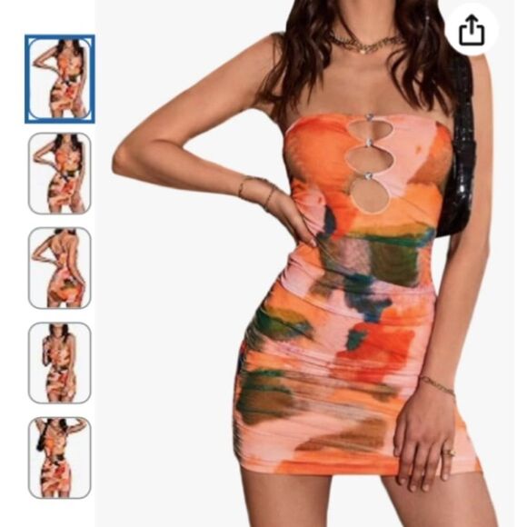 New Verdusa Tie Dye Bodycon Dress Sz XS - Picture 2 of 7